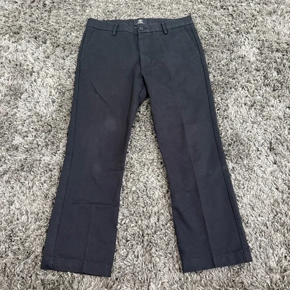 Dockers Men’s Slim Fit Signature Khaki Striped Pants in Black, Size 32X32 - Picture 1 of 5